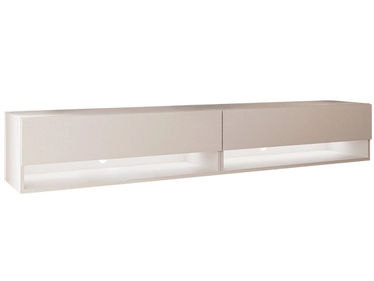 Hänge TV-Schrank 180 cm für Wohnzimmer mit LED-Beleuchtung Aurelie Kaschmir matt