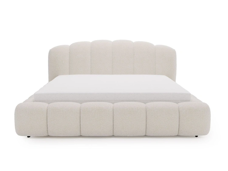 Polsterbett mit Stauraum und Lattenrost 200x200 Cloud Soft Beige