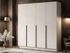 Viertüriger Kleiderschrank mit Drehtüren und schwarzen Griffen Ameli Kaschmir