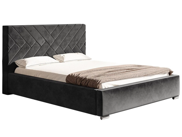 Polsterbett mit Bettkasten und Lattenrost 160x200 Tonale Dunkelgrau