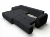 Ecksofa L-Form Links mit Schlaffunktion und Bettkasten Bonno Schwarz