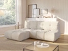 Ecksofa mit Schlaffunktion und Bettkasten Links Milet Creme