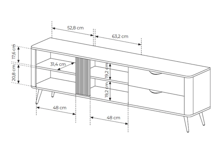 Wohnzimmer-Möbelset Magico Eiche Dunin