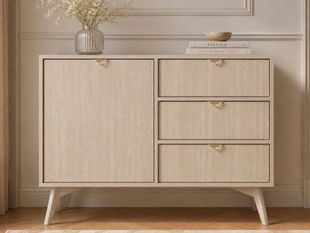 Kommode mit Türe und Schubladen Modena Beige
