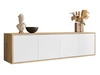 Hängendes TV-Lowboard mit Türen Vivance Weiß und Eiche Artisan