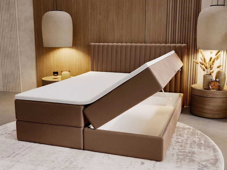 Boxspringbett mit Bettkasten 180x200 Marbella Braun