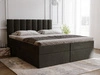 Boxspringbett mit Bettkasten 200x200 Mocca Dunkelgrau