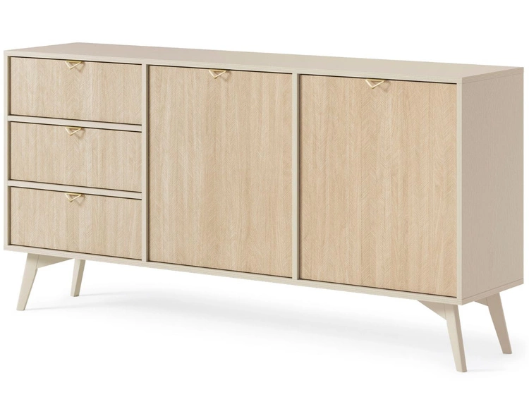 Kommode mit Türen und Schubladen Modena Beige