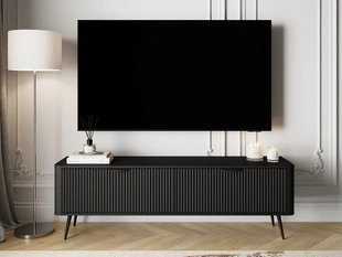 TV-Lowboard mit Türen 163 cm Latina Schwarz
