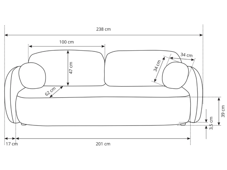 Schlafsofa mit Bettfunktion und Bettkasten Oreo Beige