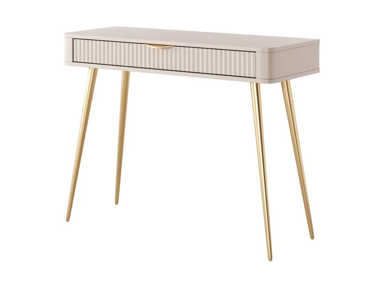 Schminktisch mit Goldenen Metallbeinen Latina Beige