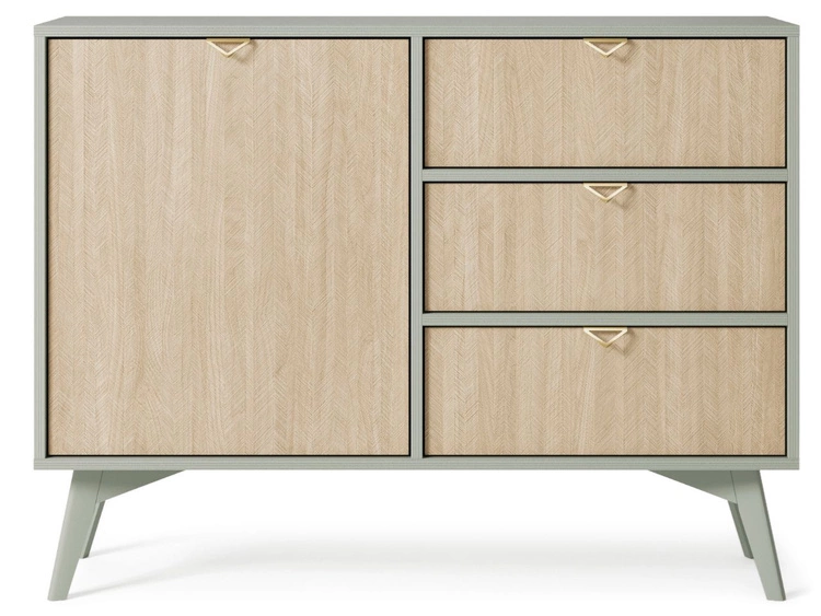 Kommode mit Türe und Schubladen Modena Grün