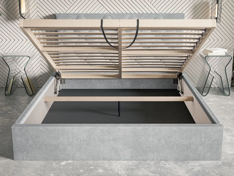 Polsterbett mit Bettkasten und Lattenrost 180x200 Salento Schwarz