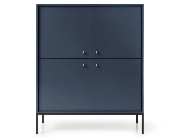 Türkommode mit Schwarz Metallbeinen Amor Marineblau