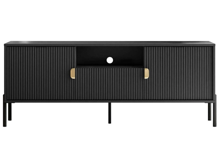 TV-Lowboard zweitürig mit Schublade Orlean Schwarz Matt