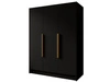 Kleiderschrank 150 cm Perugia Schwarz mit goldenen Griffen