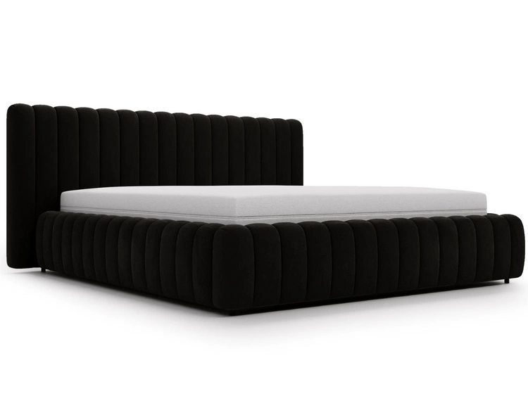 Polsterbett mit Bettkasten und Lattenrost 160x200 Bliss Schwarz