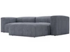 Ecksofa L-Form Rechts Moderne Cord Ecksofa Landi Grau