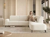 Ecksofa L-Form Rechts Regento Bouclé-Stoff Hellbeige