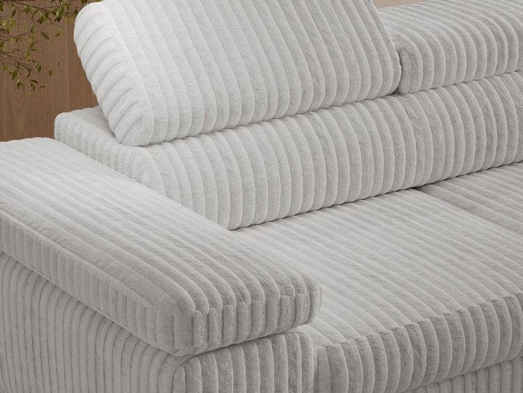 Ecksofa L-Form mit Schlaffunktion und Bettkasten Argon Rechts Grau