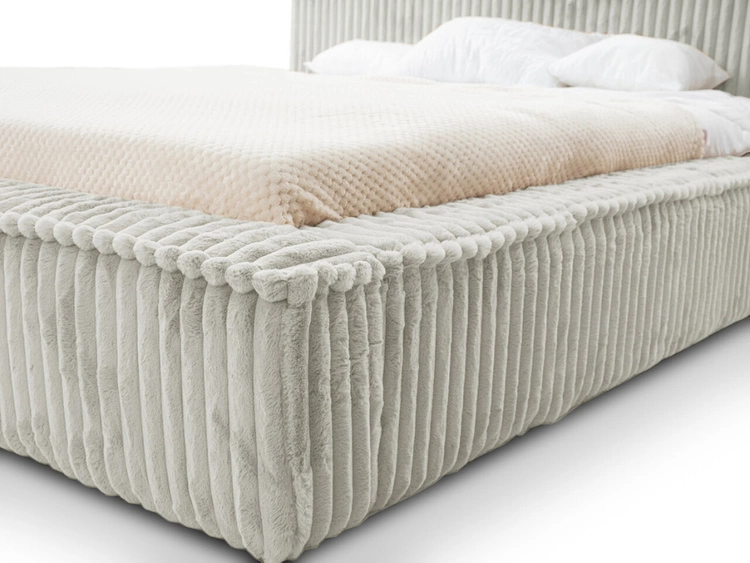 Polsterbett mit Bettkasten und Lattenrost 140x200 Lago Hellgrau