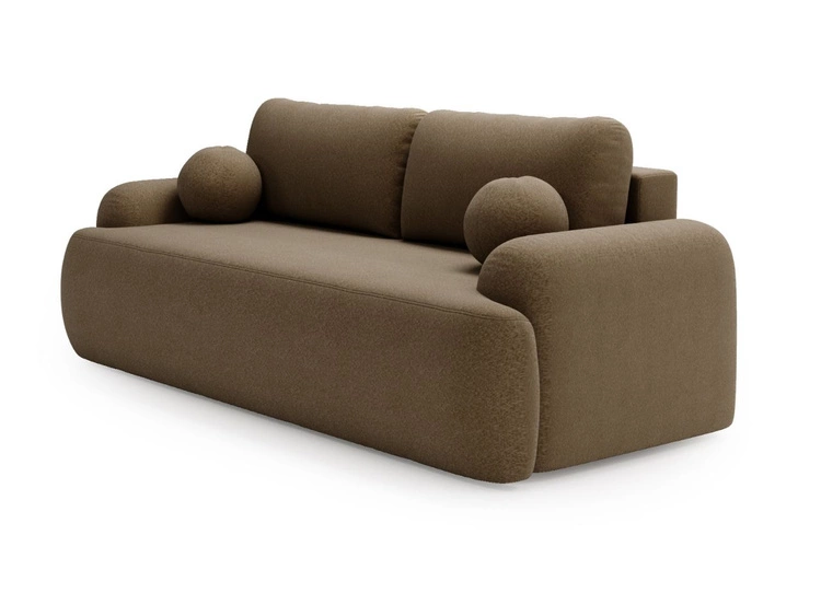 Sofa mit Schlaffunktion und Bettkasten Aurio Braun