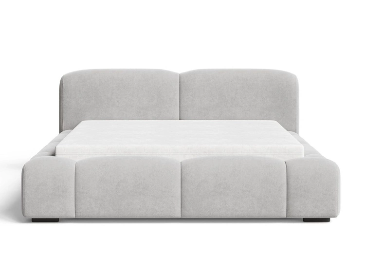 Polsterbett mit Bettkasten und Lattenrost 160x200 Aubi Grau