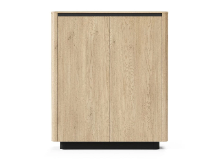 Hochkommode mit zwei Türen Fascino Eiche Cremona, Schwarz
