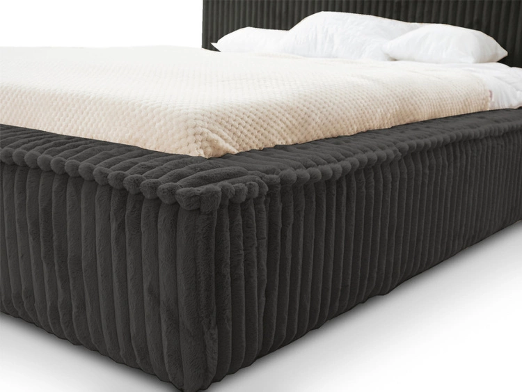 Polsterbett mit Bettkasten und Lattenrost 180x200 Lago Schwarz