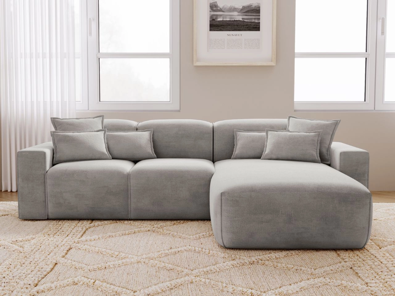 Ecksofa L-Form Rechts Moderne Ecksofa Leni Grau