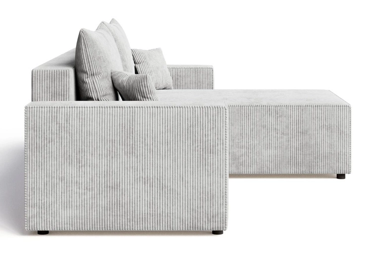 Ecksofa L-Form mit Schlaffunktion und Bettkasten Nivo Grau