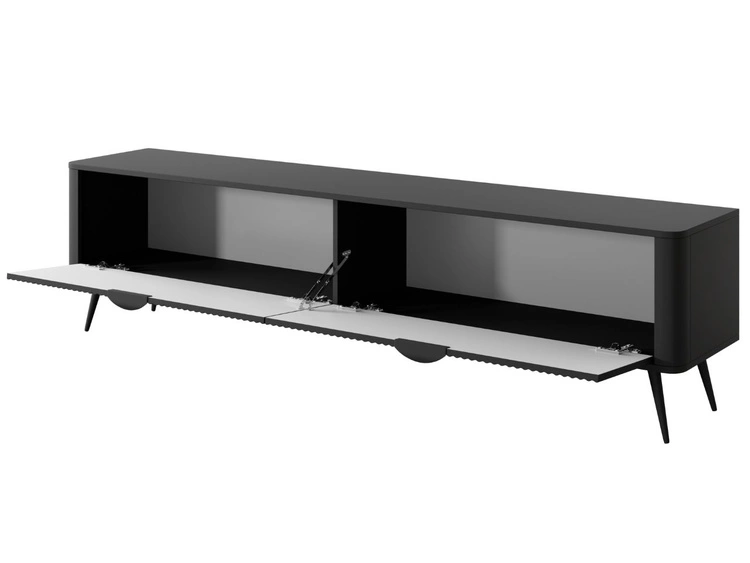 TV-Lowboard mit Türen 200 cm Latina Schwarz