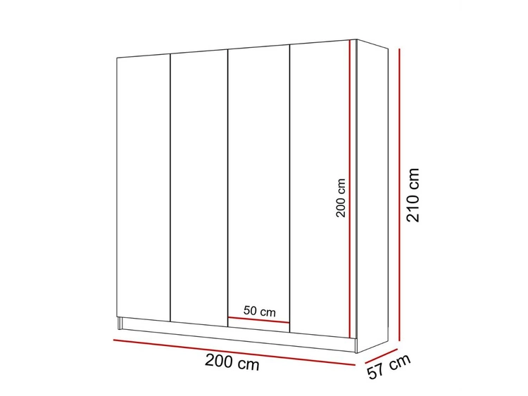 Kleiderschrank mit Drehtüren und Schubladen Ameli Kaschmir