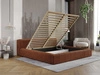 Polsterbett mit Bettkasten und Lattenrost 160x200 Lipari Braun