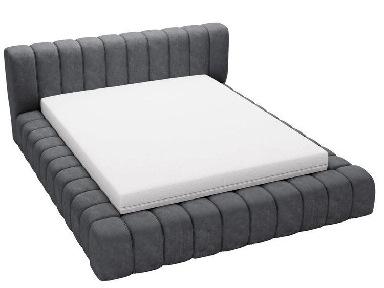 Polsterbett mit Bettkasten und Lattenrost 160x200 Italia Dunkelgrau