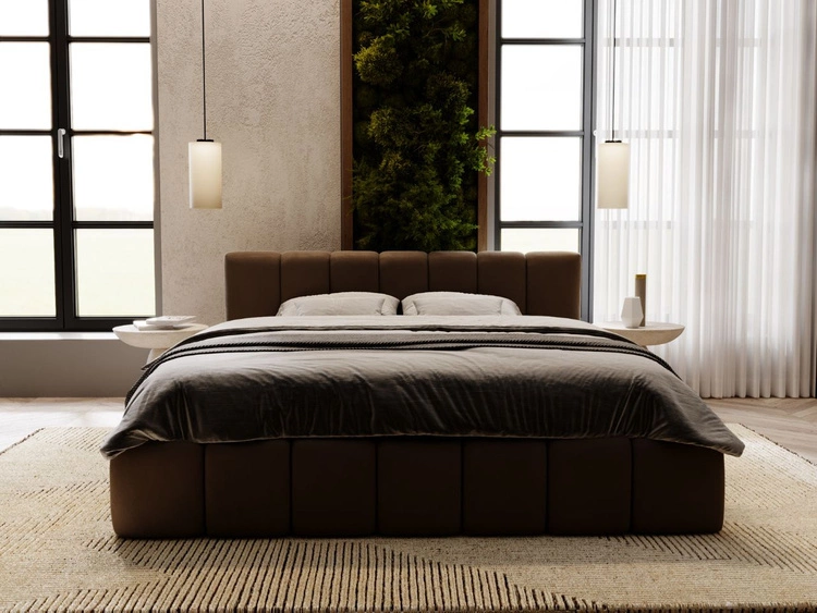 Polsterbett mit Bettkasten und Lattenrost 120x200 Split Braun