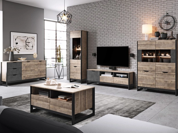 Vitrinenschrank 56 cm Denis Dunkelbraun