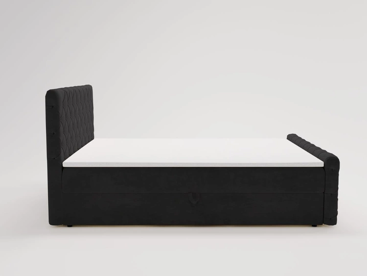 Boxspringbett mit Bettkasten 120x200 Lunaris Schwarz