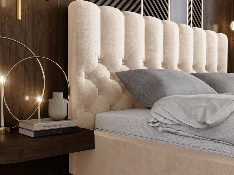 Polsterbett mit Bettkasten und Lattenrost 120x200 Roma Beige