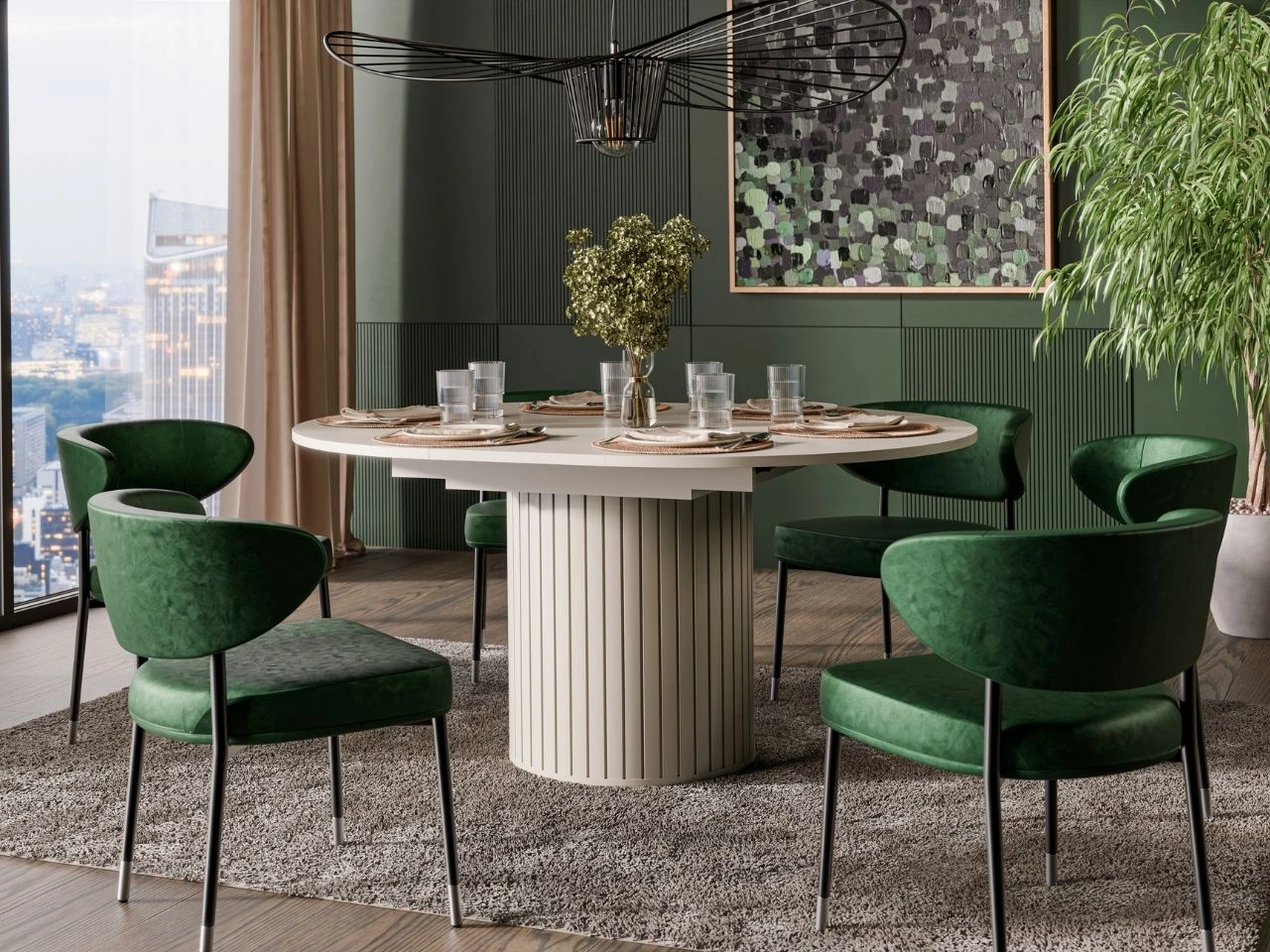 Runde ausziehbarer tisch Soria Kaschmir