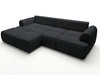 Ecksofa L-Form Links mit Schlaffunktion und Bettkasten Bonno Schwarz