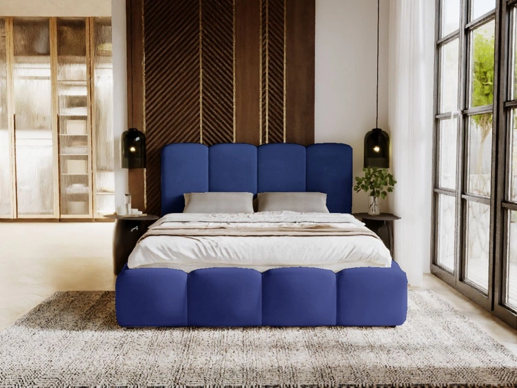 Polsterbett mit Bettkasten und Lattenrost 120x200 Galli Blau