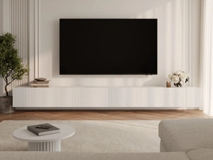 TV-Lowboard mit Türen 300 cm Kioto Weiß matt