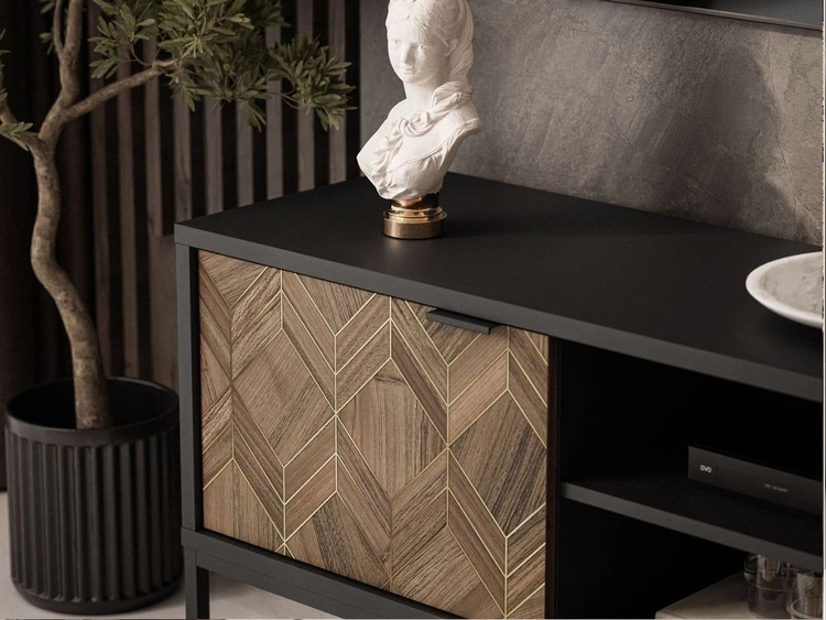 TV-Lowboard mit Türen Tavio Schwarz