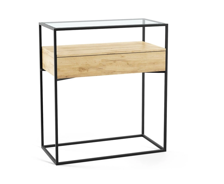 Loft Konsole mit Glas Dira - Craft Eiche