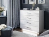 Kommode mit vier Schubladen und LED-Beleuchtung Nuveo Weiß Hochglanz