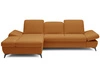 Ecksofa L-Form Links mit Schlaffunktion und Bettkasten Hannover Orange