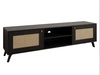 TV-Lowboard Boho mit zwei Türen und Front in Flechtoptik Bellance schwarz