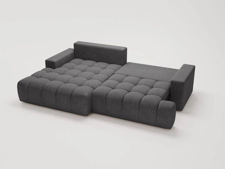 Ecksofa L-Form mit Schlaffunktion und Bettkasten Havi Links Graphit