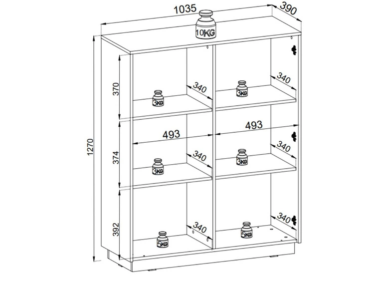Türkommode Hoch Roland Weiß
